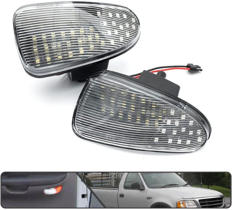 Mingrui test 2Pcs F150 LED Courtesy Door Lights for Ford F150 1997-2003, F150 SVT Lightning 1999-2002, F250 Light Duty 1997-1999 Red& White LED Side Door Panel Light Door Interior Light Step Lights Clear Lens - Image 3